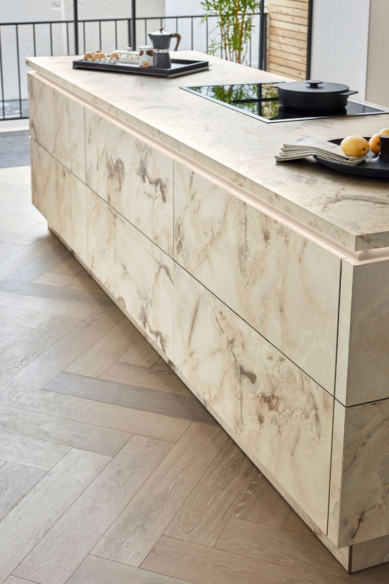 Ballerina Küche Marmor-Optik Detail