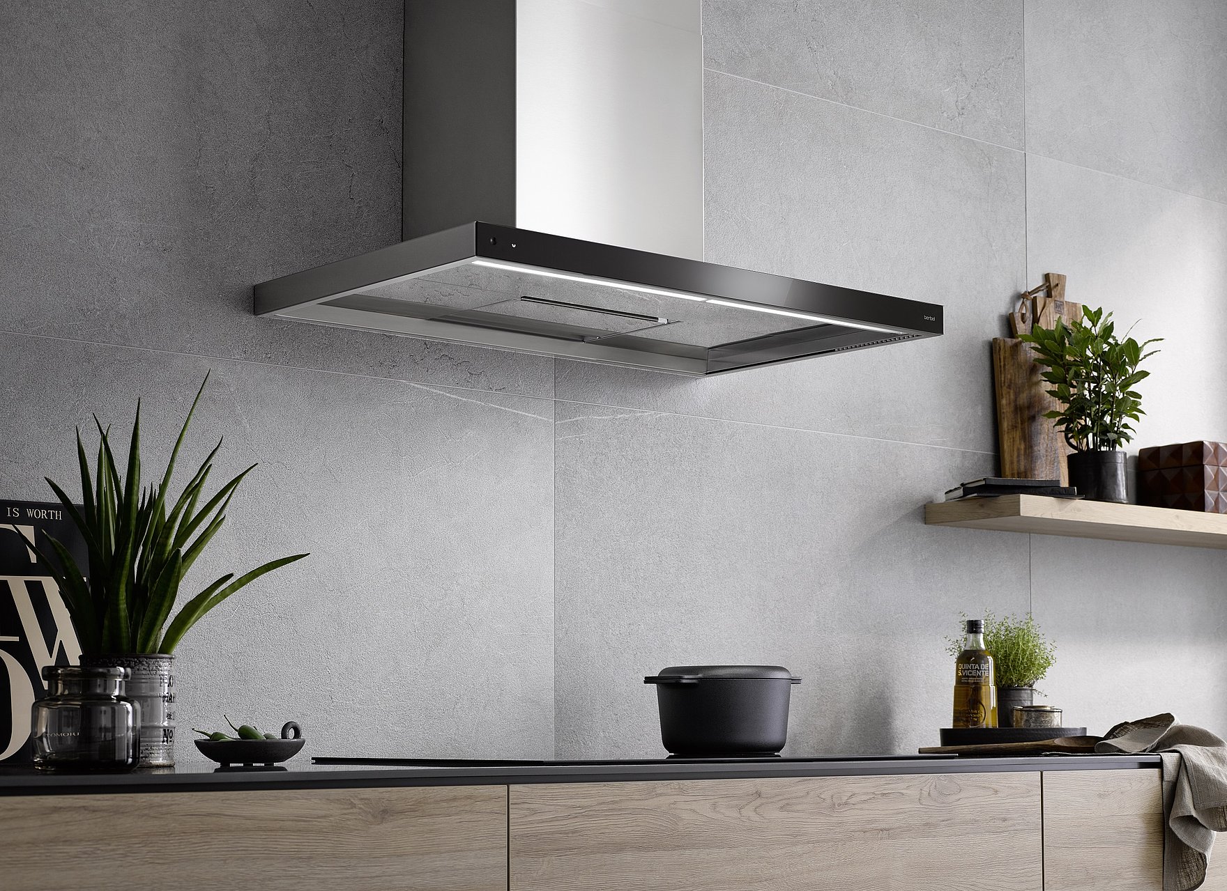 Berbel Wandhaube Glasline in Edelstahl